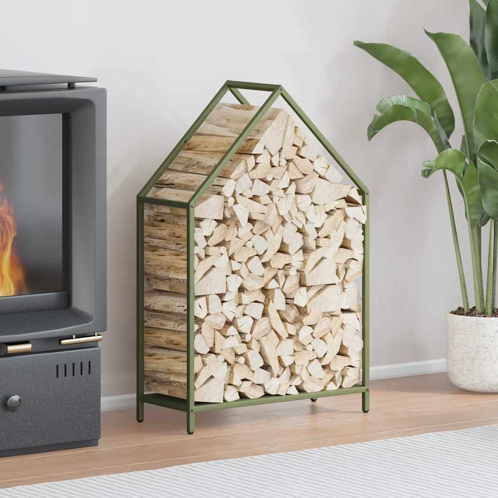 Vidaxx support à bois de chauffage 60x25x90 cm acier laminé à froid vert olive