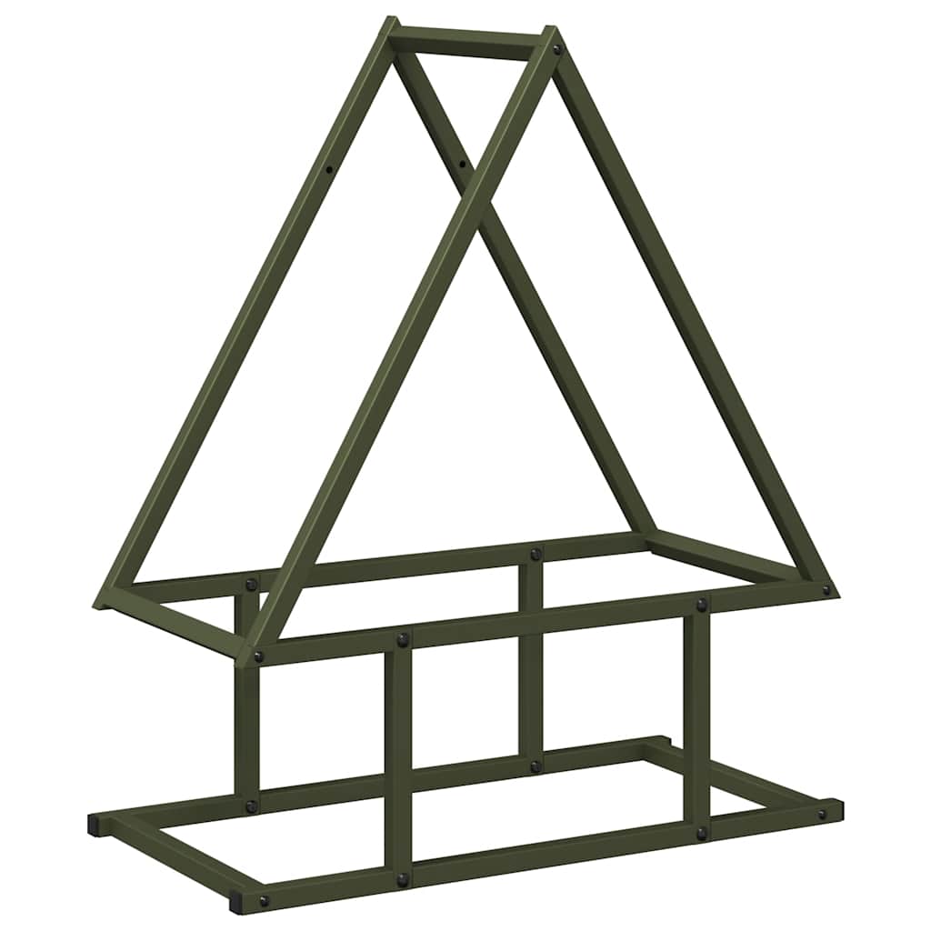 Vidaxx support à bois de chauffage 50x25x60 cm acier laminé à froid vert olive