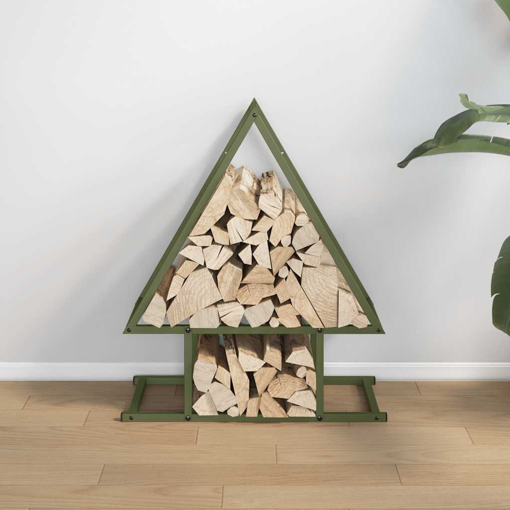 Vidaxx support à bois de chauffage 50x25x60 cm acier laminé à froid vert olive