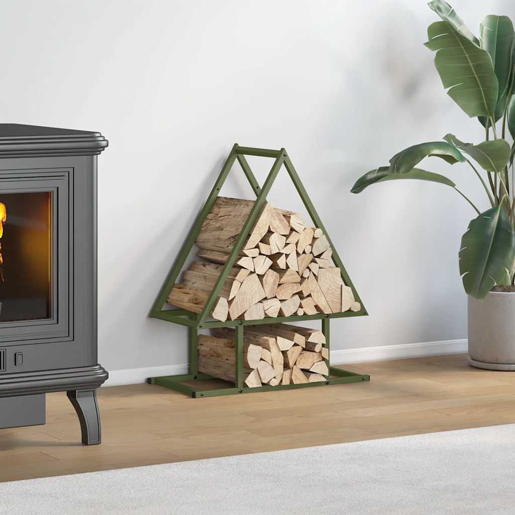 Vidaxx support à bois de chauffage 50x25x60 cm acier laminé à froid vert olive