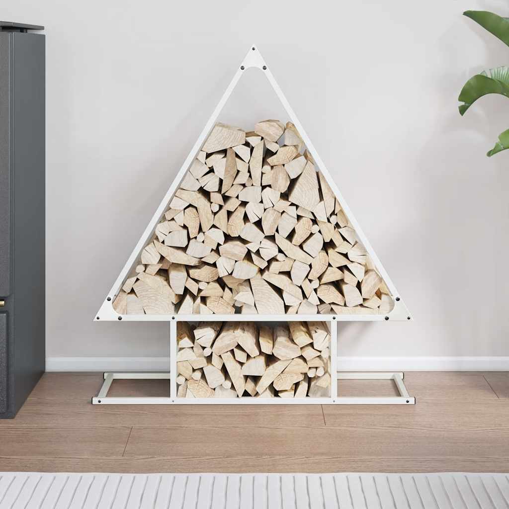 Vidaxx support à bois de chauffage 80x25x90 cm acier laminé à froid blanc