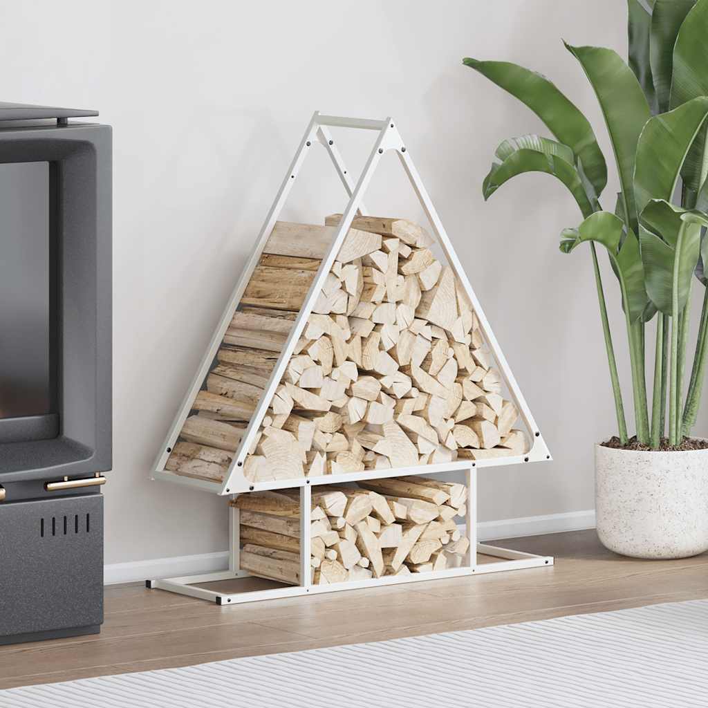 Vidaxx support à bois de chauffage 80x25x90 cm acier laminé à froid blanc