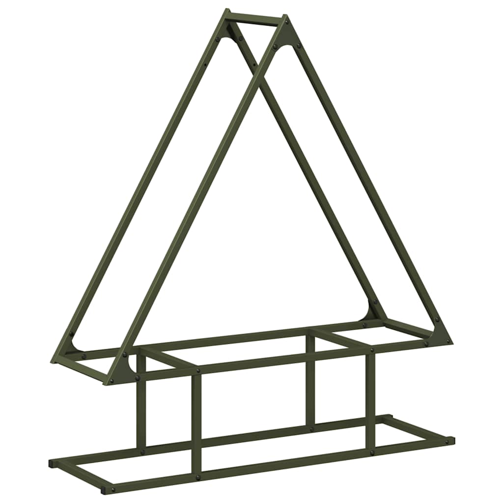 Vidaxx support à bois de chauffage vert olive 80x25x90 cm acier laminé à froid