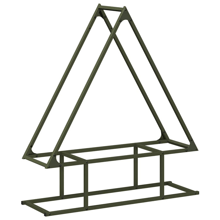 Vidaxx support à bois de chauffage vert olive 80x25x90 cm acier laminé à froid