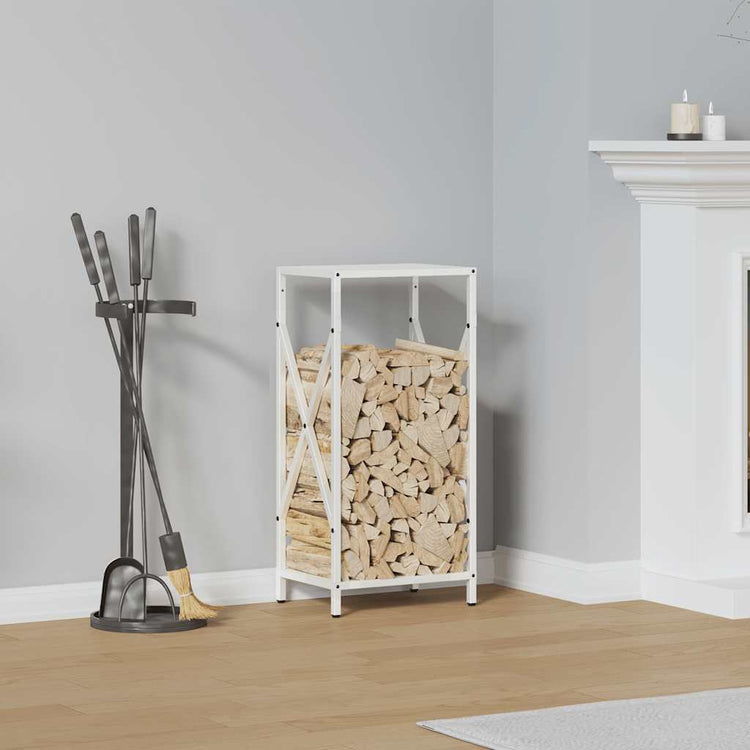 Vidaxx support à bois de chauffage 34x25x70 cm acier laminé à froid blanc