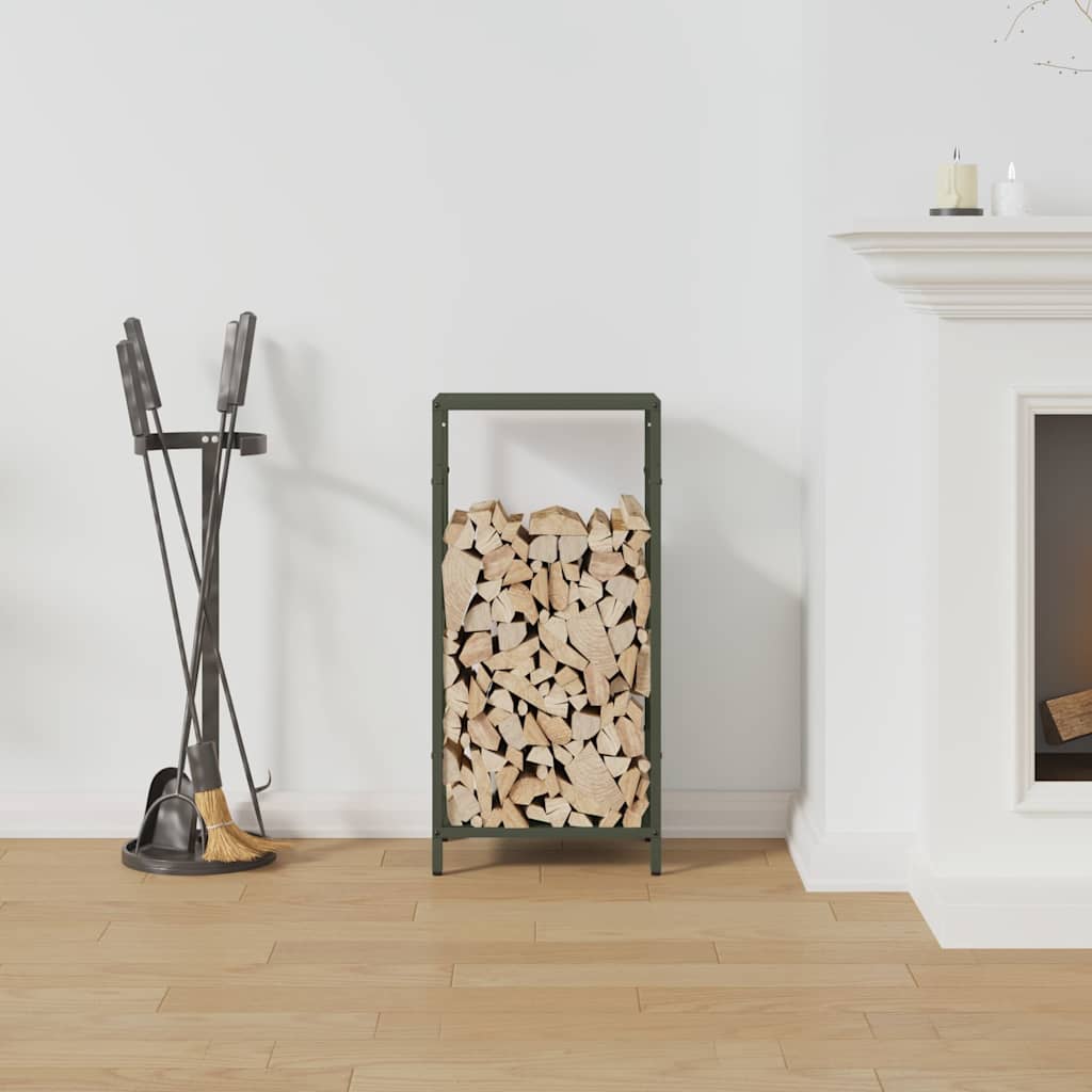Vidaxx support à bois de chauffage 34x25x70 cm acier laminé à froid vert olive