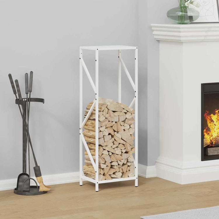 Vidaxx firewood rack 34x25x100 cm cold-rolled steel white