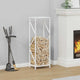 Vidaxx firewood rack 34x25x100 cm cold-rolled steel white