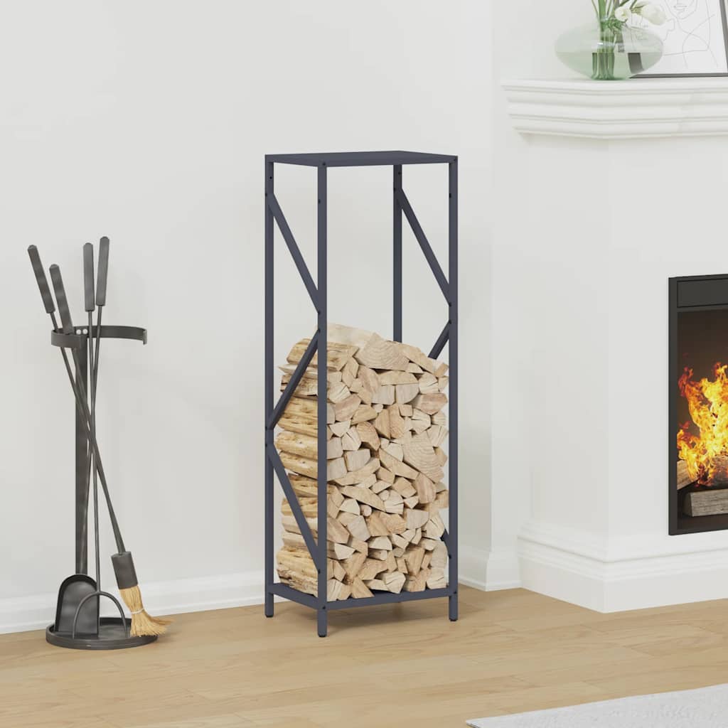VidaXL support à bois de chauffage 34x25x100 cm acier laminé à froid, anthracite