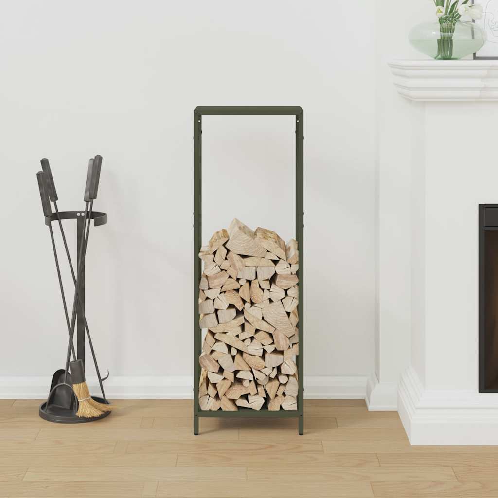 Vidaxx support à bois de chauffage 34x25x100 cm acier laminé à froid vert olive