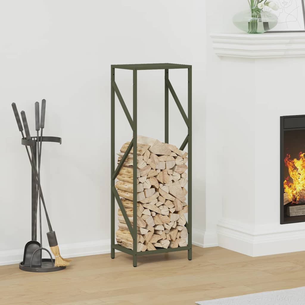 Vidaxx support à bois de chauffage 34x25x100 cm acier laminé à froid vert olive