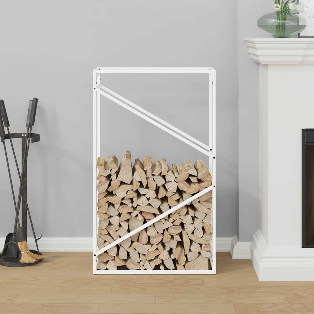 Vidaxx support à bois de chauffage 60x25x100 cm acier laminé à froid blanc