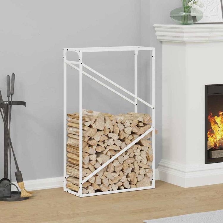 Vidaxx support à bois de chauffage 60x25x100 cm acier laminé à froid blanc
