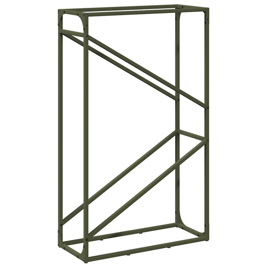 Vidaxx support à bois de chauffage 60x25x100 cm acier laminé à froid vert olive