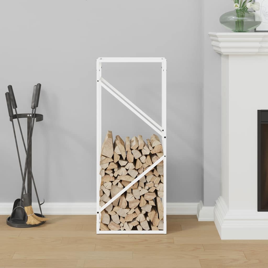Vidaxx support à bois de chauffage 40x25x100 cm acier laminé à froid blanc