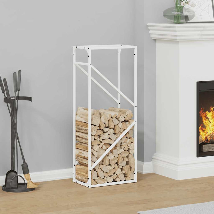 Vidaxx support à bois de chauffage 40x25x100 cm acier laminé à froid blanc