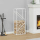 Vidaxx support à bois de chauffage 40x25x100 cm acier laminé à froid blanc