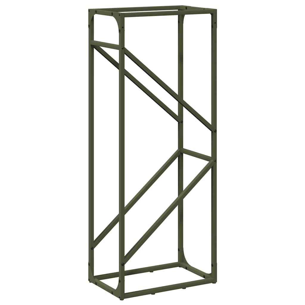 Vidaxx support à bois de chauffage 40x25x100 cm acier laminé à froid vert olive