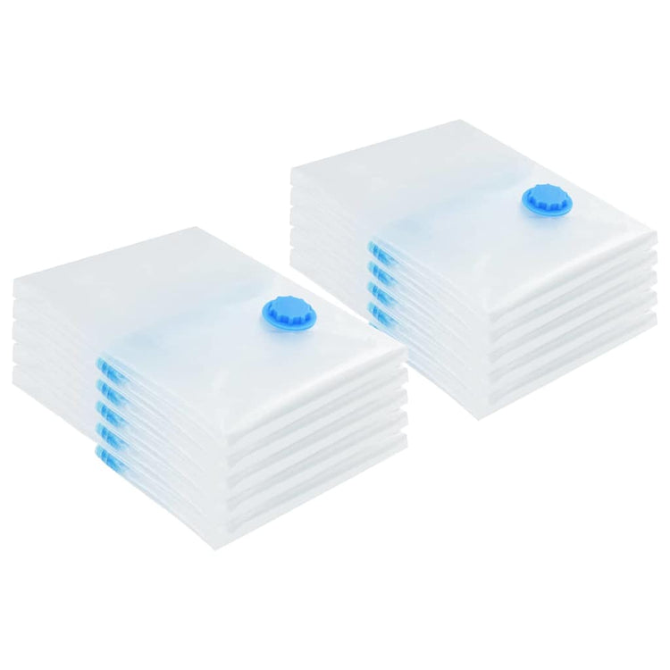 VidaXL sacs de rangement avec rangement 10 pcs transparent et bleu 70 x 50 cm