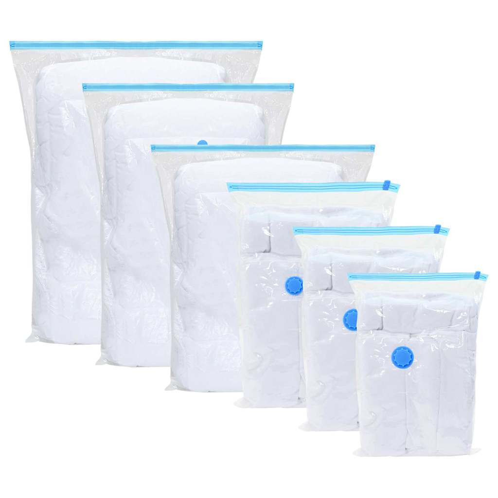 VidaXL sacs de rangement avec rangement 20 pcs transparent et bleu 70 x 50 cm