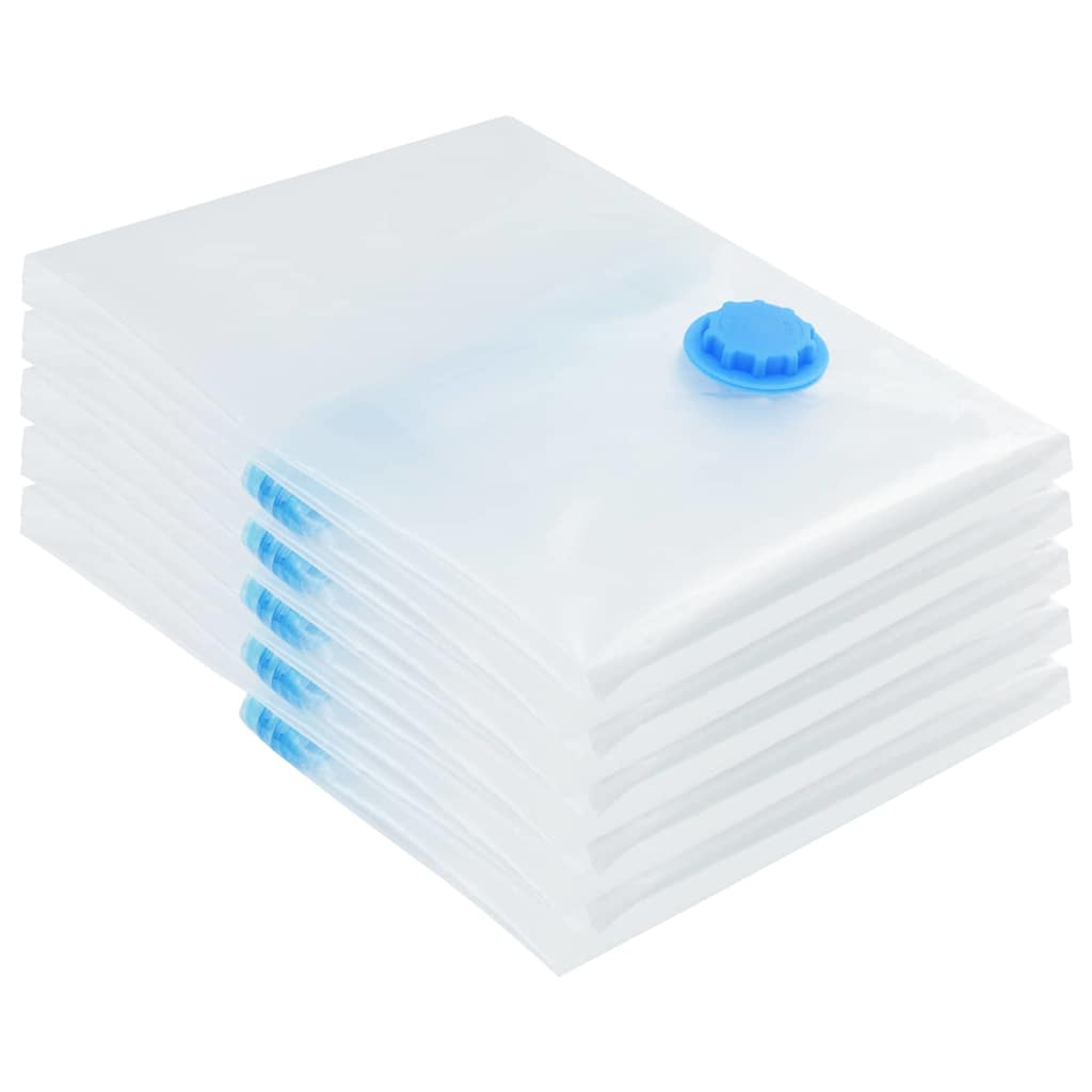 VidaXL sacs de rangement avec rangement 5 pcs transparent et bleu 80 x 60 cm
