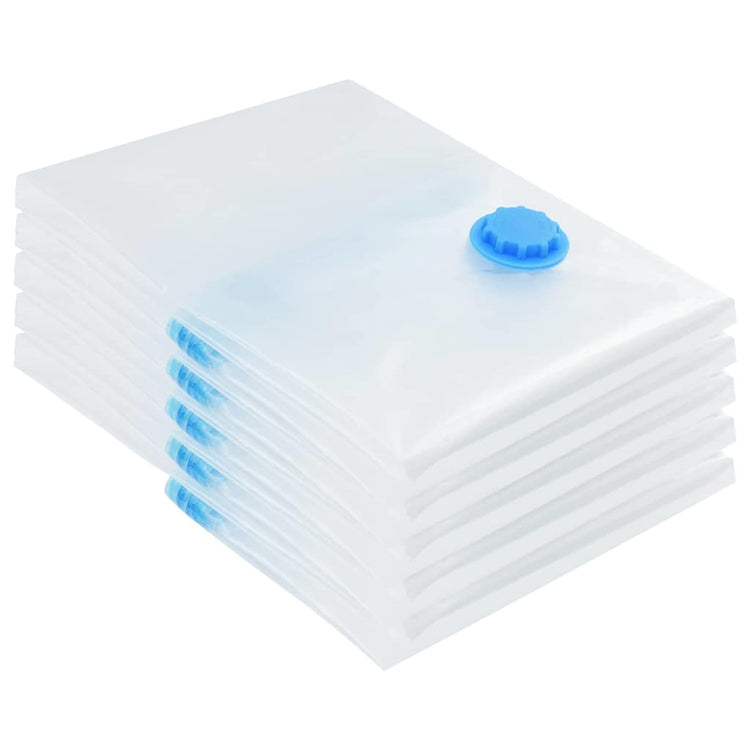 VidaXL sacs de rangement avec rangement 5 pcs transparent et bleu 80 x 60 cm