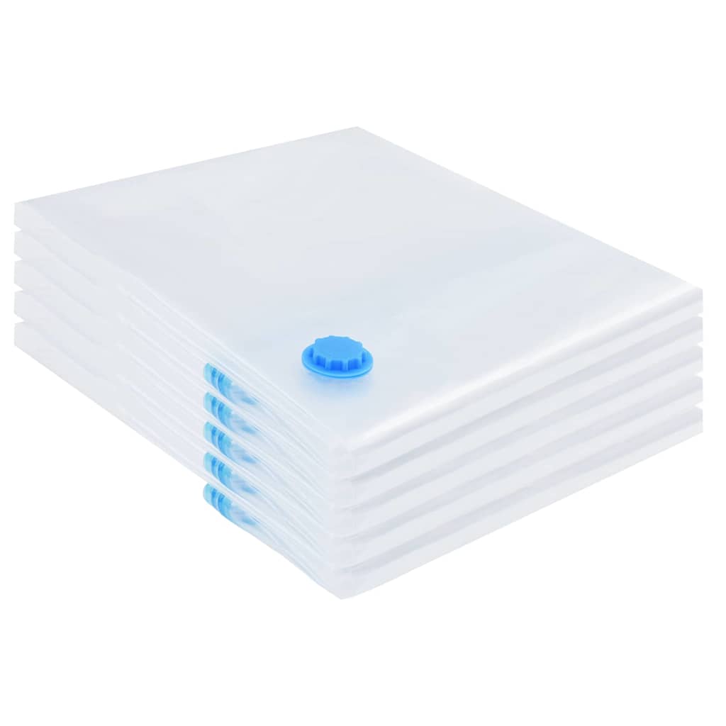 VidaXL sacs de rangement avec rangement 5 pcs transparent et bleu 120 x 70 cm