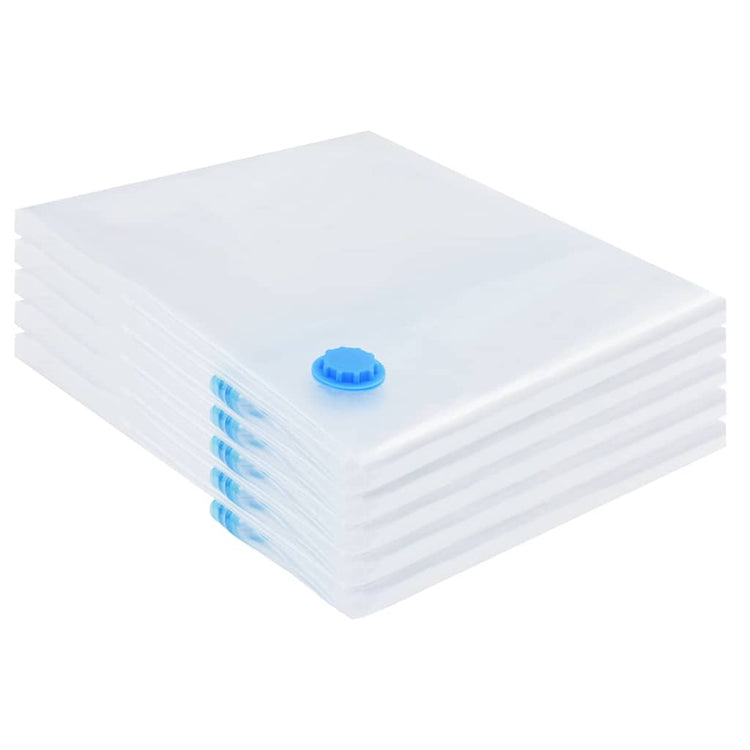 VidaXL sacs de rangement avec rangement 5 pcs transparent et bleu 120 x 70 cm