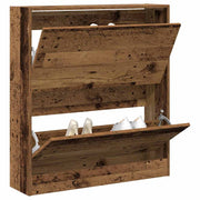 Vidaxx shoe cabinet with shelf old wood 80 x 21 x 87.5 cm processed wood - afbeelding 3