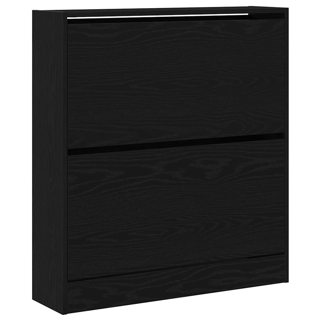 VidaXL armoire à chaussures chêne noir 80 x 21 x 87,5 cm bois d'ingénierie