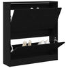 VidaXL armoire à chaussures chêne noir 80 x 21 x 87,5 cm bois d'ingénierie