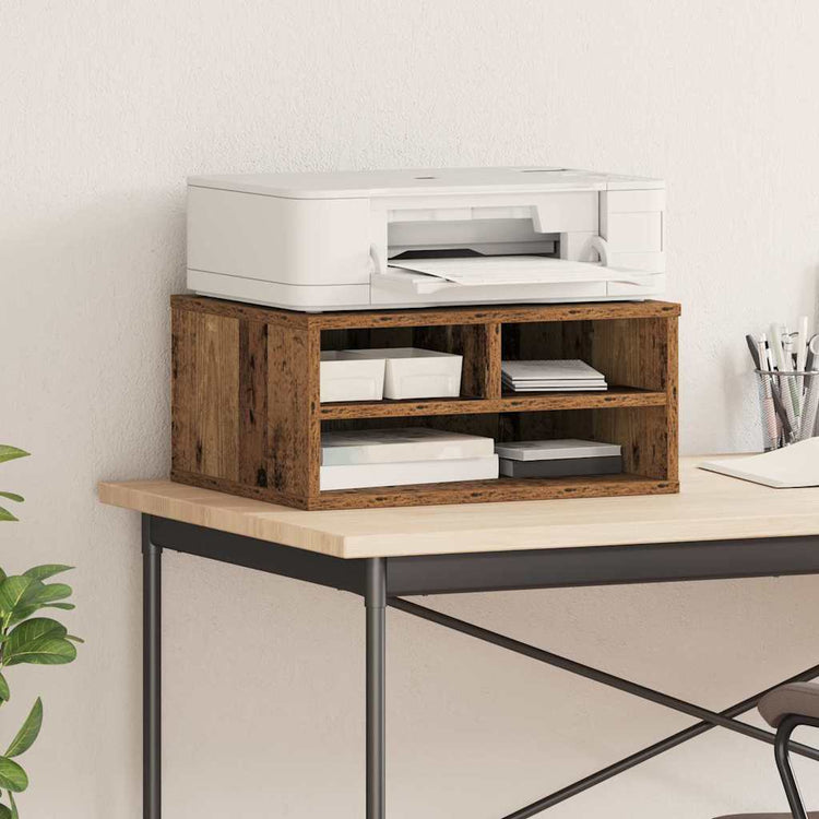Vidaxxl support d'imprimante avec rangement vieux bois 49 x 40 x 22,5 cm bois traité