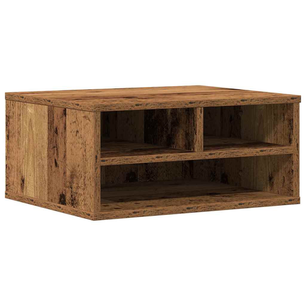 Vidaxxl support d'imprimante avec rangement vieux bois 49 x 40 x 22,5 cm bois traité