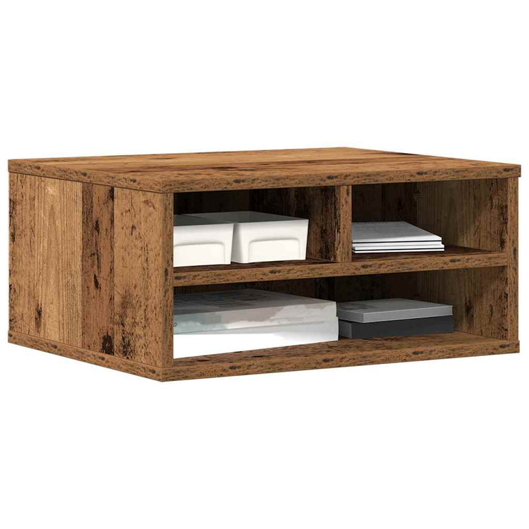 Vidaxxl support d'imprimante avec rangement vieux bois 49 x 40 x 22,5 cm bois traité