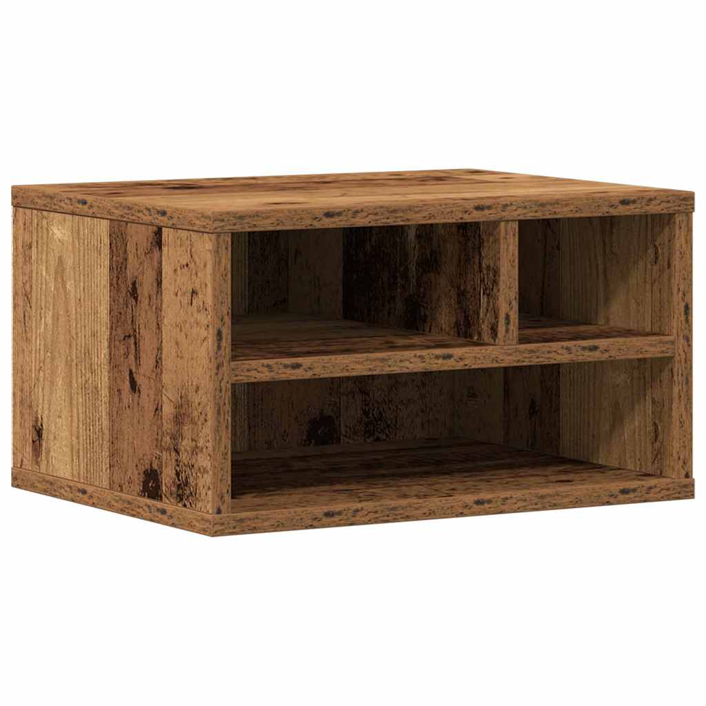 Vidaxxl support d'imprimante avec rangement de vieux bois 40 x 32 x 22,5 cm bois traité
