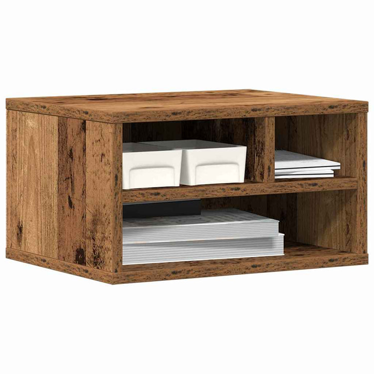 Vidaxxl support d'imprimante avec rangement de vieux bois 40 x 32 x 22,5 cm bois traité