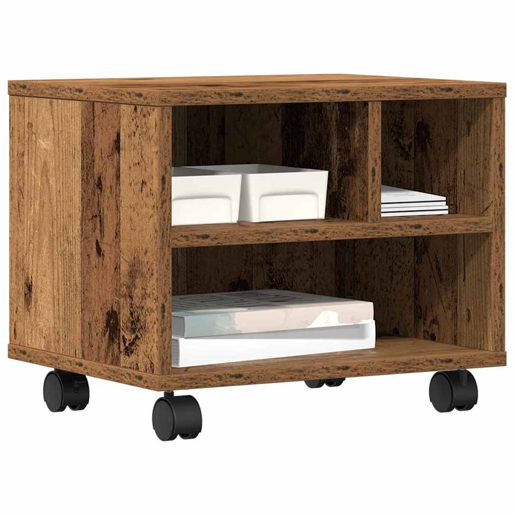 Vidaxxl support d'imprimante avec rangement vieux bois 41 x 32 x 33,5 cm bois traité