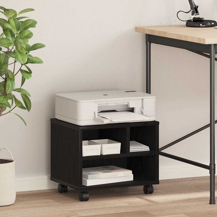 Vidaxxl support d'imprimante chêne noir 41 x 32 x 33,5 cm bois d'ingénierie