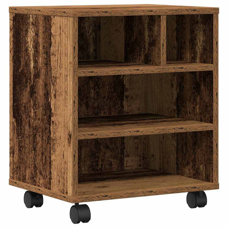 Vidaxxl support d'imprimante avec rangement de vieux bois 41 x 32 x 48 cm bois traité