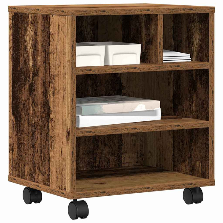 Vidaxxl support d'imprimante avec rangement de vieux bois 41 x 32 x 48 cm bois traité