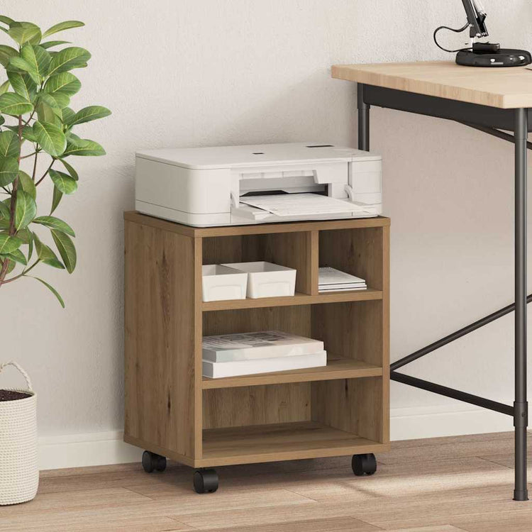Vidaxxl support imprimante avec rangement artisanal couleur chêne 41 x 32 x 48 cm