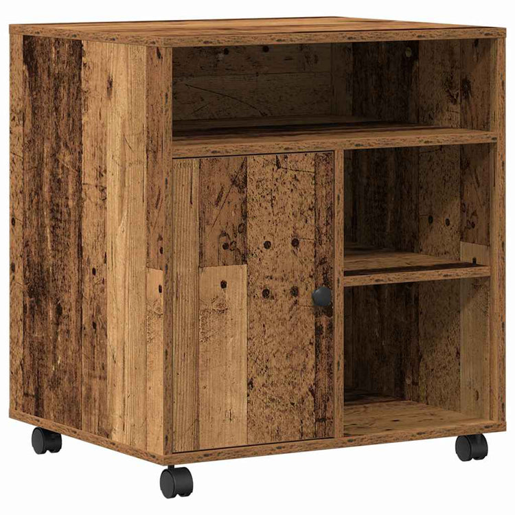 Vidaxxl support d'imprimante avec rangement de vieux bois 60 x 50 x 67 cm bois traité