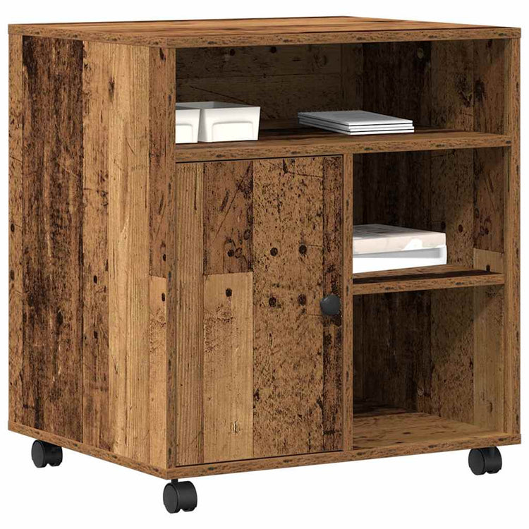 Vidaxxl support d'imprimante avec rangement de vieux bois 60 x 50 x 67 cm bois traité