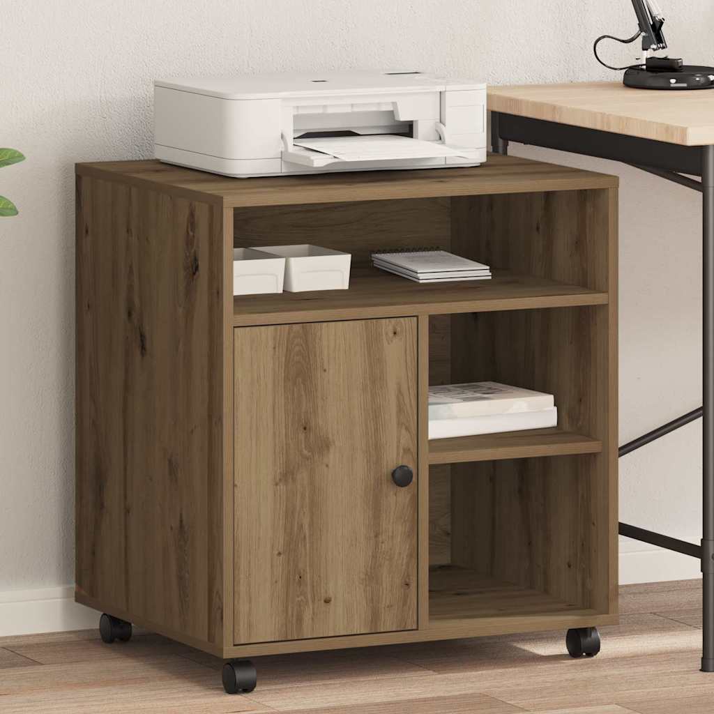 Vidaxxl support imprimante avec rangement artisanal couleur chêne 60 x 50 x 67 cm