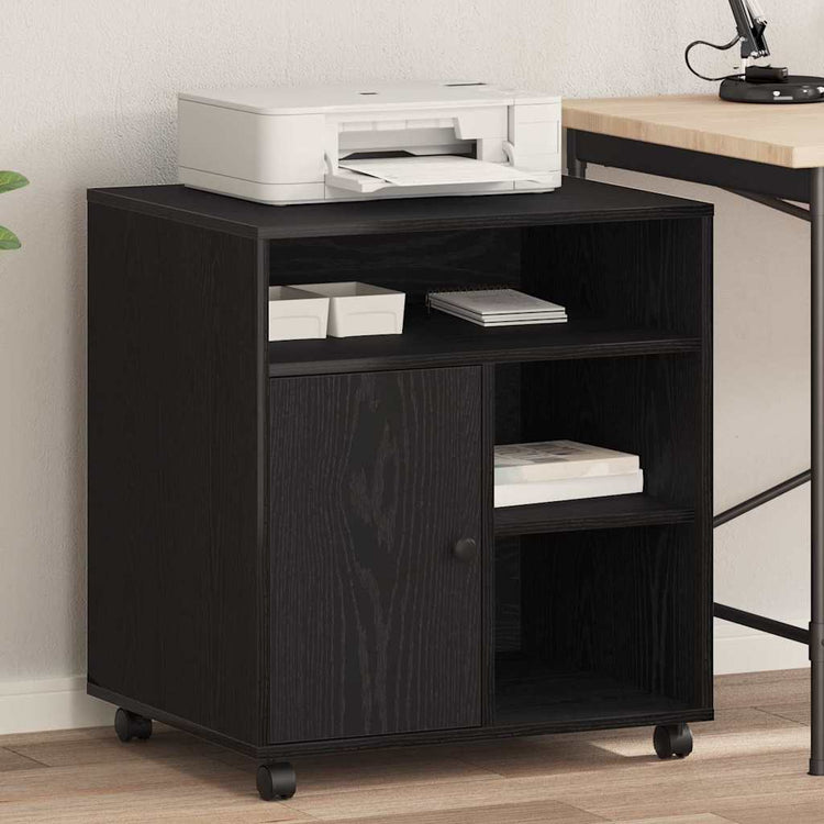 Vidaxxl support d'imprimante chêne noir 60 x 50 x 67 cm bois d'ingénierie