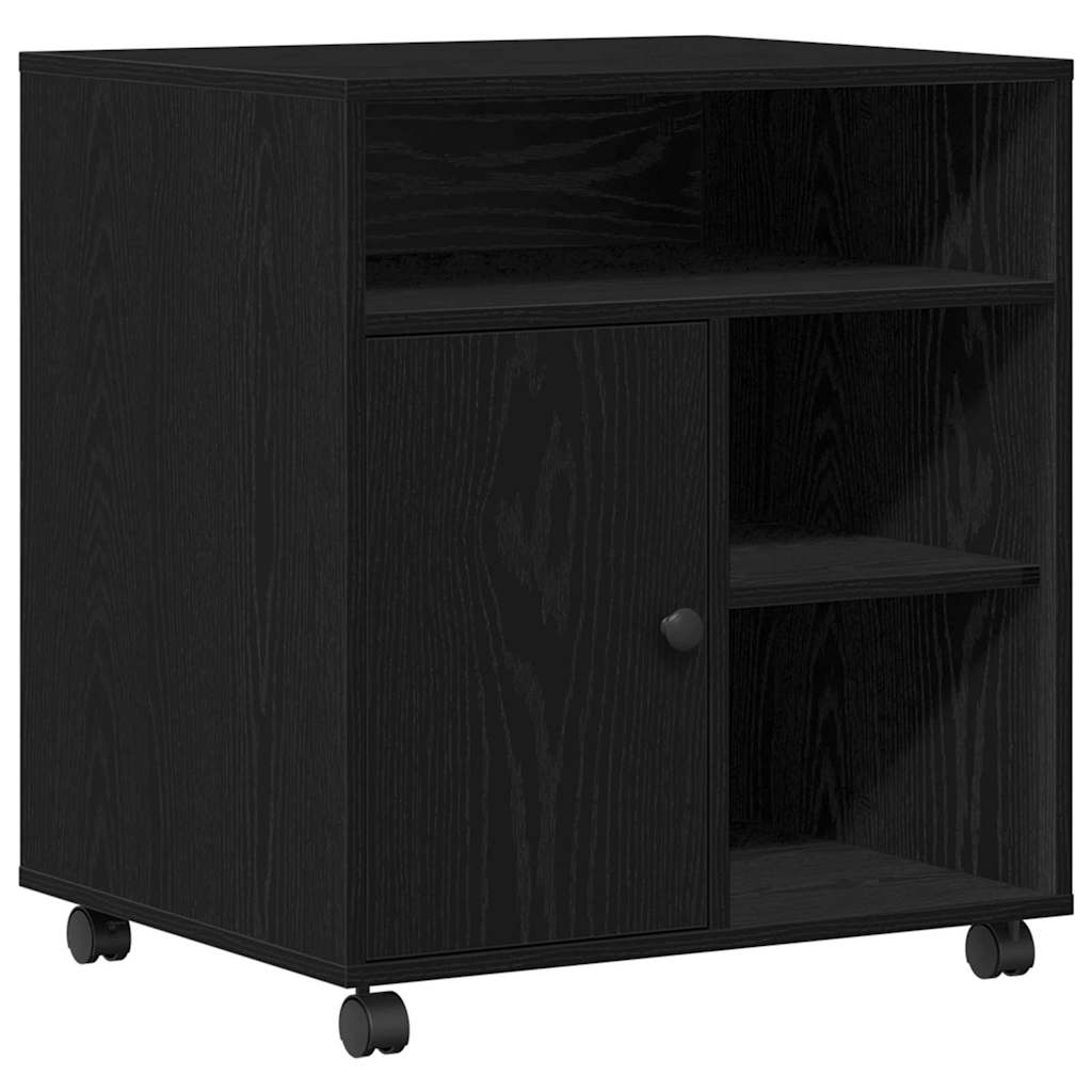 Vidaxxl support d'imprimante chêne noir 60 x 50 x 67 cm bois d'ingénierie