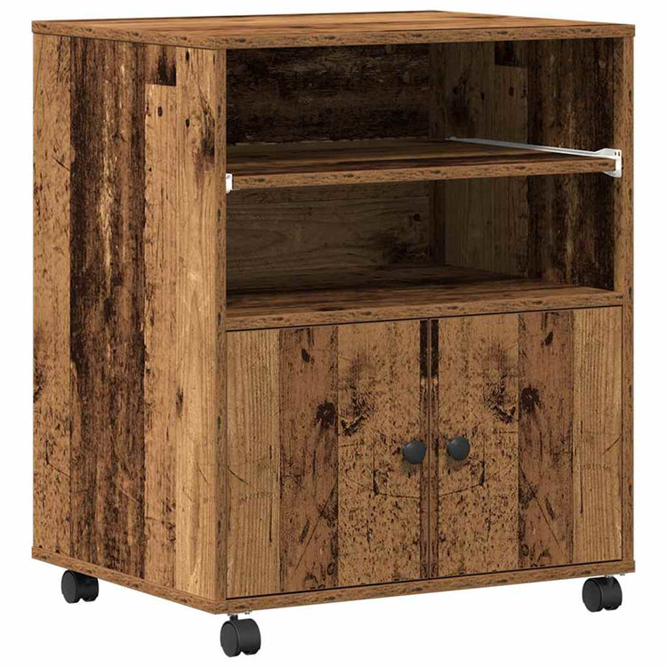 Vidaxxl support d'imprimante avec rangement de vieux bois 60 x 48 x 74 cm bois traité