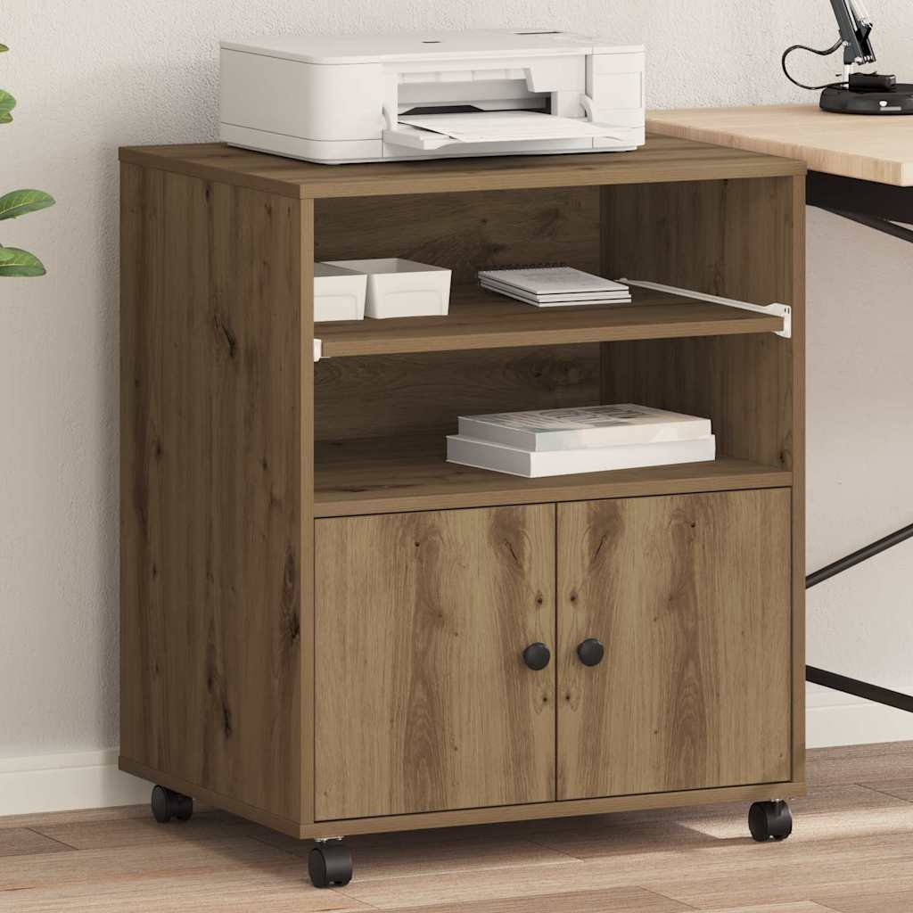 Vidaxxl support d'imprimante chêne artisanal 60 x 48 x 74 cm bois d'ingénierie