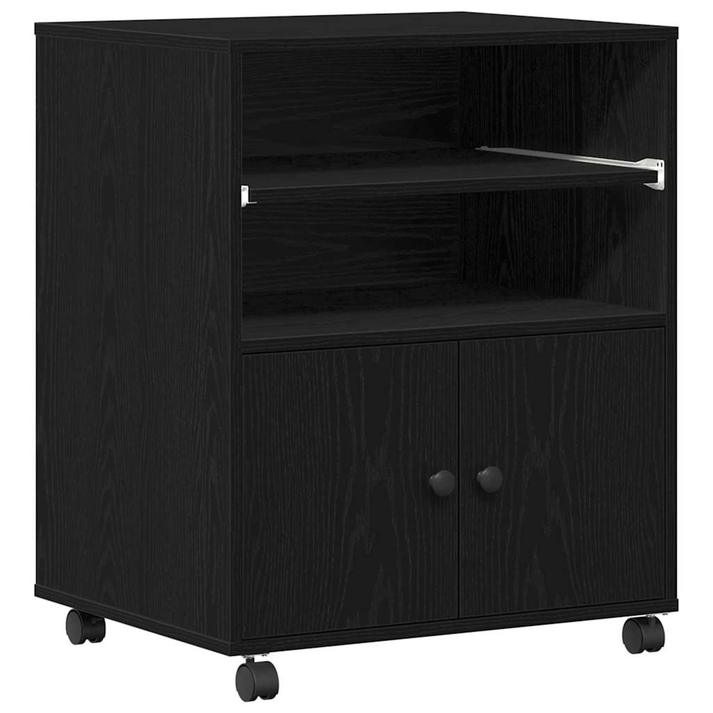 Vidaxxl support d'imprimante chêne noir 60 x 48 x 74 cm bois d'ingénierie