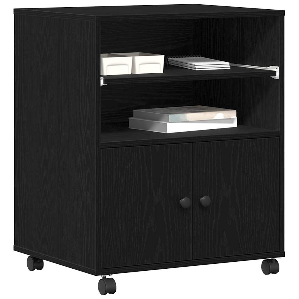 Vidaxxl support d'imprimante chêne noir 60 x 48 x 74 cm bois d'ingénierie